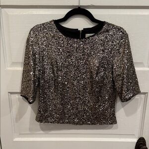 Eliza J Silver Sequin Women's Top size 8
